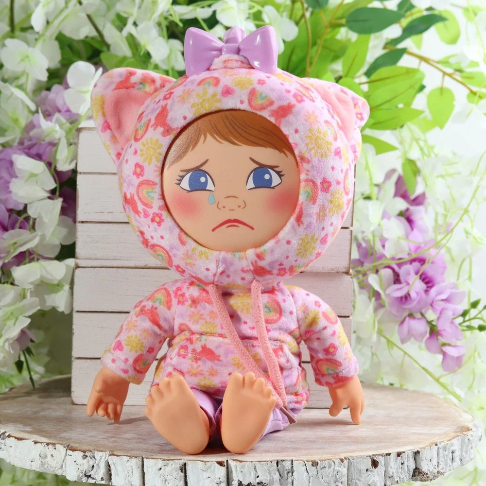 Mattel What's Her Face Doll Pink Cat Hoodie Rotating Expressions 8 Inch